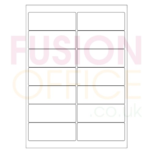 A4 White Labels 14 per Page Rounded Corners 14UP - 100 Sheets - Fusion Office UK
