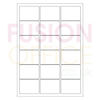 A4 White Labels 18 per Page Rounded Corners 18UP - 100 Sheets - Fusion Office UK