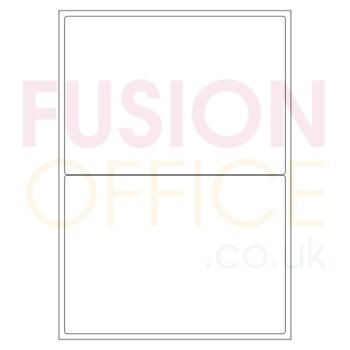 A4 White Labels 2 per Page Rounded Corners 2UP - 100 Sheets - Fusion Office UK