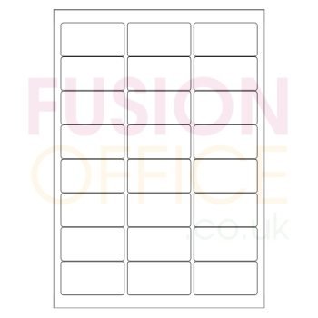 A4 White Labels 24 per Page Rounded Corners 24UP - 100 Sheets - Fusion Office UK