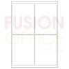 A4 White Labels 4 per Page Rounded Corners 4UP - 100 Sheets - Fusion Office UK