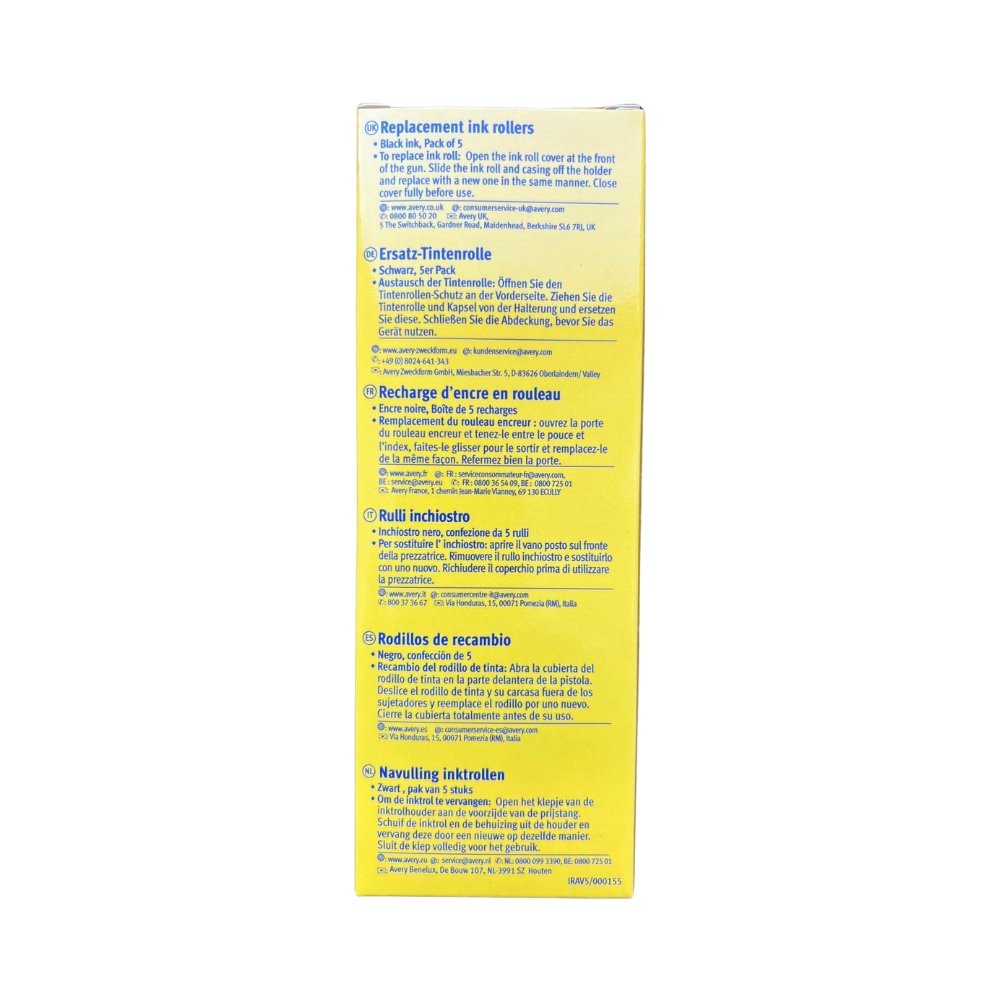 Avery IRAV5 Pricing Gun Ink Refill Rollers Pack 5 - Back - Fusion Office UK Avery IRAV5 Pricing Gun Ink Refill Rollers Pack 5 - Back - Fusion Office UK