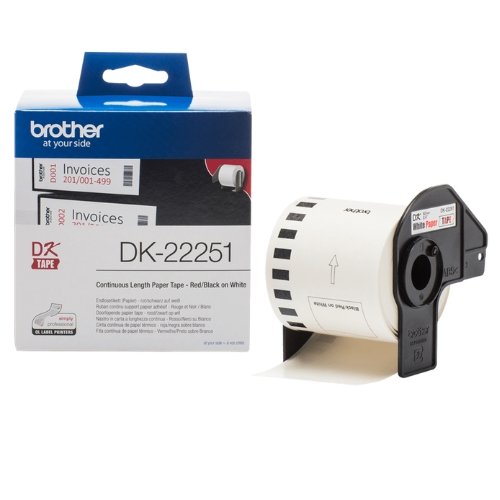 Brother DK-22251 Black and Red on White Paper Label Roll 62mmx15.24m DK22251 - Roll - Fusion Office UK Brother DK-22251 Black and Red on White Paper Label Roll 62mmx15.24m DK22251 - Roll - Fusion Office UK