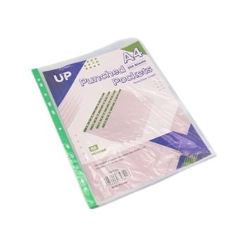 Multi Punched Pockets A4 Glass Clear 50 Micron Pack 100 - Fusion Office Ltd