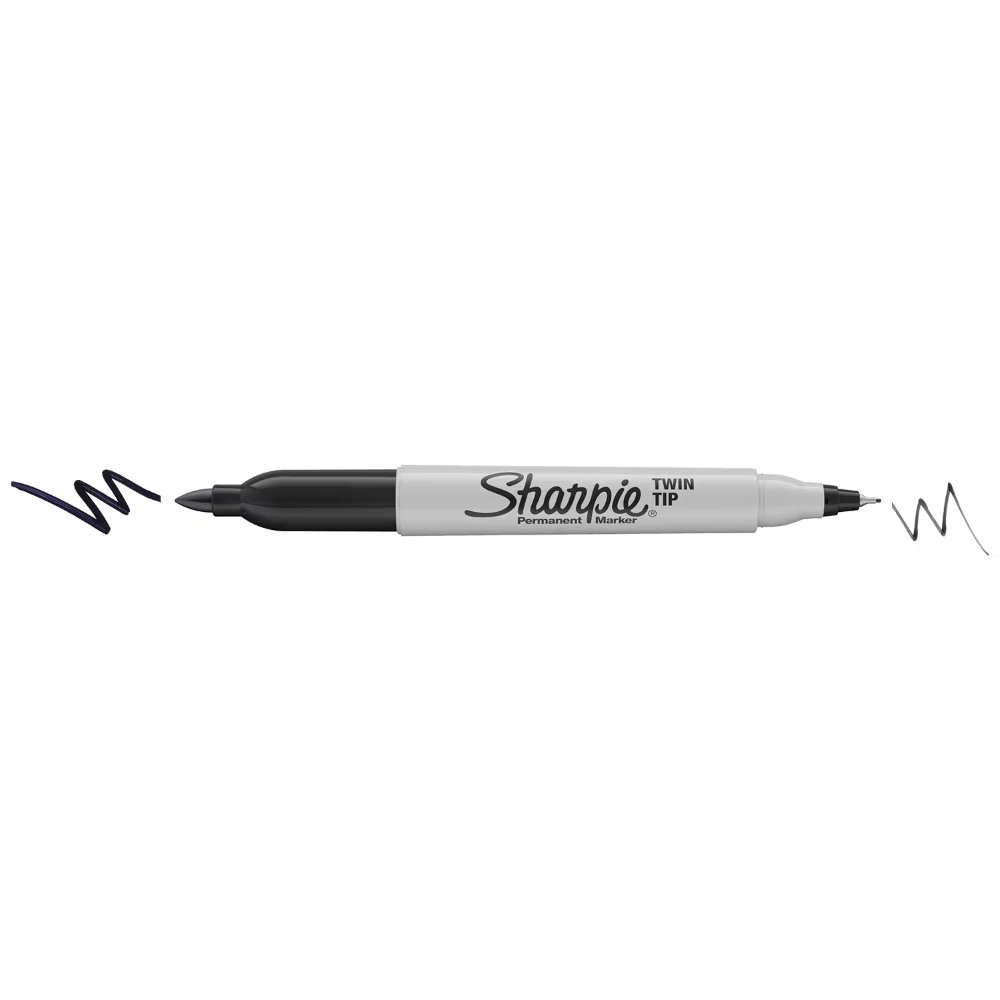 Sharpie Twin Tip Permanent Markers Black S0811100 Pack 12 - Line Width - Fusion Office UK Sharpie Twin Tip Permanent Markers Black S0811100 Pack 12 - Line Width - Fusion Office UK