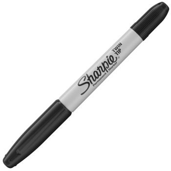 Sharpie Twin Tip Permanent Markers Black S0811100 Pack 12 - Pen - Fusion Office UK