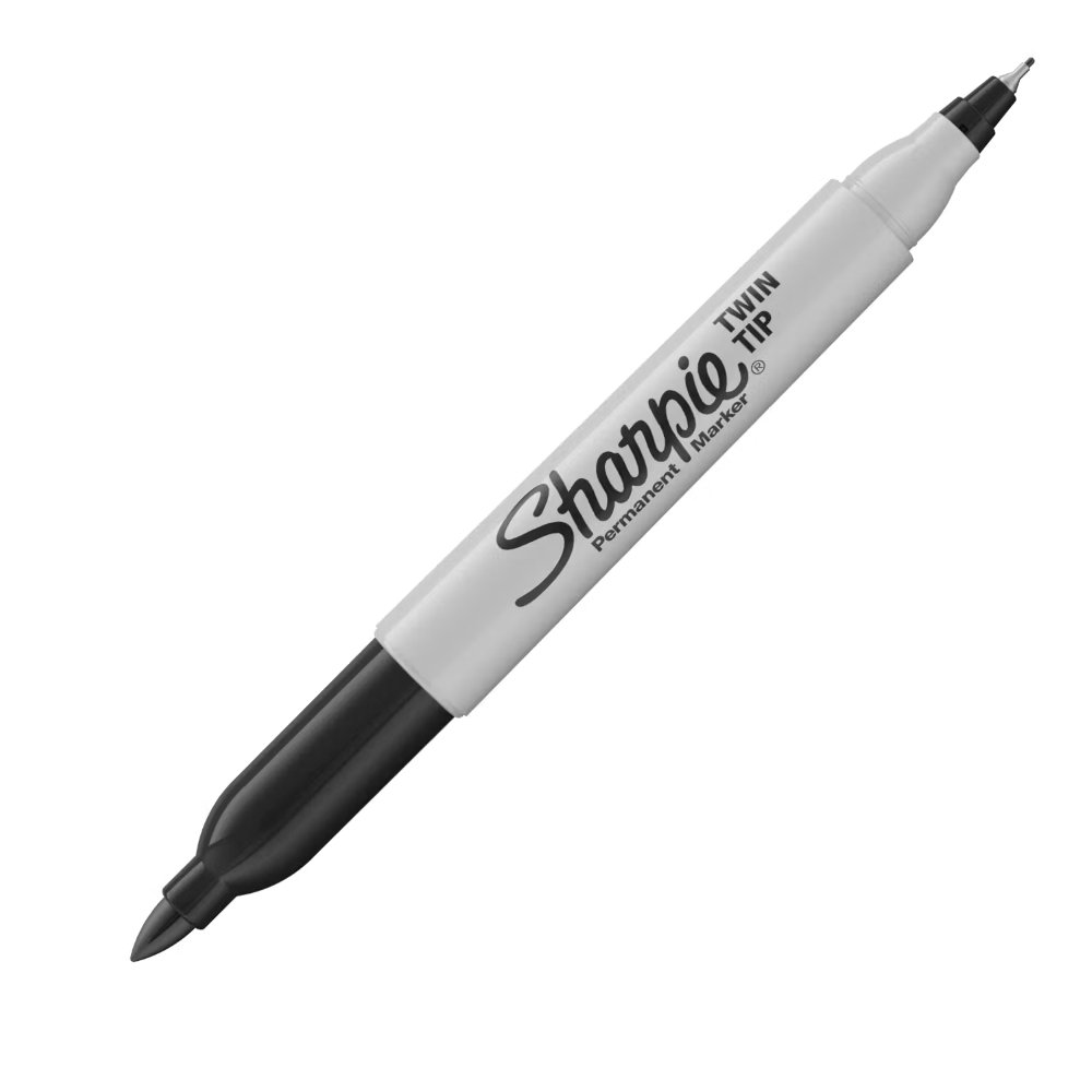 Sharpie Twin Tip Permanent Markers Black S0811100 Pack 12 - Pen Uncapped - Fusion Office UK Sharpie Twin Tip Permanent Markers Black S0811100 Pack 12 - Pen Uncapped - Fusion Office UK