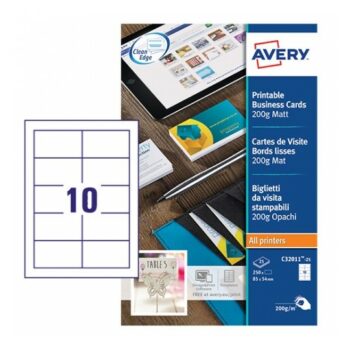 Avery C32011-25 Business Cards 200gsm 10 per Sheet - 25 Sheets