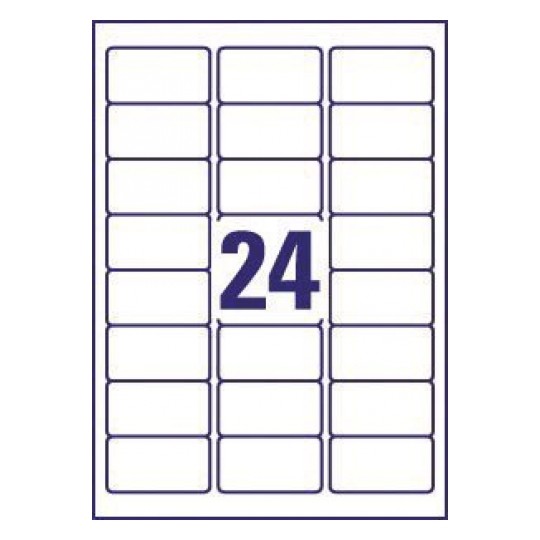 Avery J8159-100 Inkjet Address A4 Labels 24 Per Page 63.5x33.9 White - 100 Sheets Avery J8159-100 Inkjet Address A4 Labels 24 Per Page 63.5x33.9 White - 100 Sheets