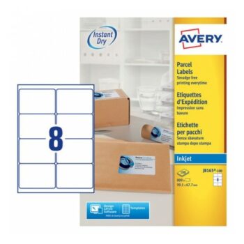 Avery J8165-100 Inkjet Address A4 Labels 8 per Page 99.1x67.7 White - 100 Sheets