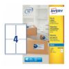 Avery J8169-100 Inkjet Parcel A4 Labels 4 per Page 139x99.1 White - 100 Sheets