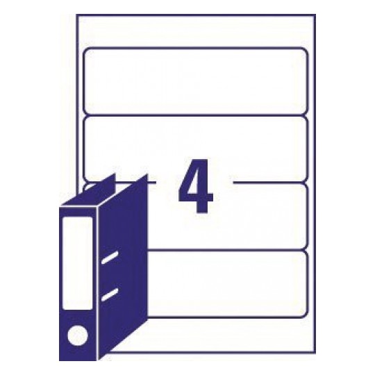 Avery J8171-25 Inkjet Lever Arch A4 Labels 4 per Page 200x60 White - 25 Sheets Avery J8171-25 Inkjet Lever Arch A4 Labels 4 per Page 200x60 White - 25 Sheets