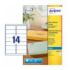 Avery J8563-25 Inkjet Address A4 Labels 14 per Page 99.1x38.1 Clear - 25 Sheets