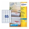 Avery J8651-100 Inkjet Mini A4 Labels 65 per Page 38.1x21.2 White - 100 Sheets