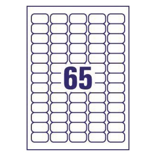 Avery J8651-25 Inkjet Mini A4 Labels 65 per Page 38.1x21.2 White - 25 Sheets Avery J8651-25 Inkjet Mini A4 Labels 65 per Page 38.1x21.2 White - 25 Sheets