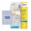 Avery J8658-25 Inkjet Mini A4 Labels 189 per Page 25.4x10 White - 25 Sheets