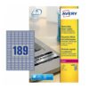 Avery L6008-20 Laser Heavy Duty A4 Labels 189 per Page 25.4x10 Silver - 20 Sheets