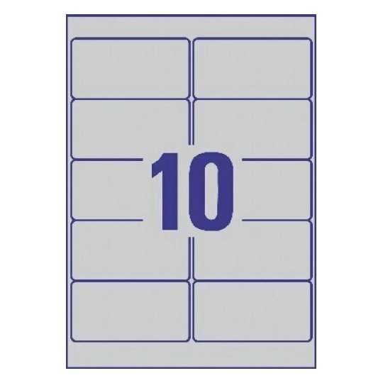 Avery L6012-20 Laser Heavy Duty A4 Labels 10 per Page 96x50.8 Silver - 20 Sheets Avery L6012-20 Laser Heavy Duty A4 Labels 10 per Page 96x50.8 Silver - 20 Sheets