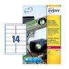 Avery L7063-20 Laser Heavy Duty A4 Labels 14 per Page 99.1x38.1 White - 20 Sheets