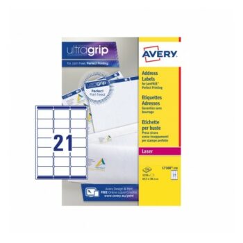 Avery L7160-250 Laser Address A4 Labels 21 Per Page 63.5x38.1 White - 250 Sheets
