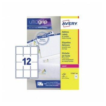 Avery L7164-100 Laser Address A4 Labels 12 Per Page 63.5x72 White - 100 Sheets