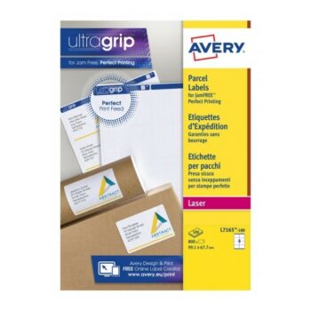 Avery L7165-100 Laser Parcel A4 Labels 8 per Page 99.1x67.7 White - 100 Sheets