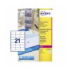 Avery L7560-25 Laser Address A4 Labels 21 per Page 63.5x38.1 Clear - 25 Sheets
