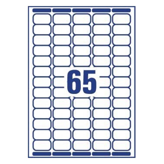 Avery L7651-100 Laser Address A4 Labels 65 Per Page 38.1x21.2 White - 100 Sheets Avery L7651-100 Laser Address A4 Labels 65 Per Page 38.1x21.2 White - 100 Sheets