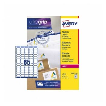 Avery L7651-250 Laser Address A4 Labels 65 Per Page 38.1x21.2 White - 250 Sheets