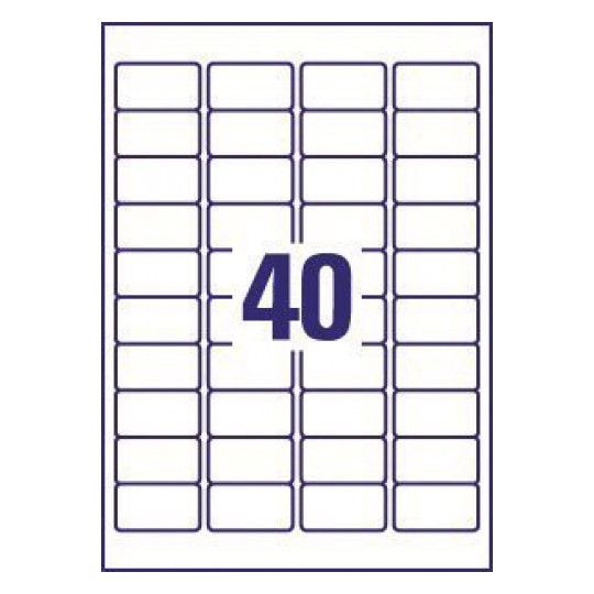 Avery L7654-25 Laser Address A4 Labels 40 Per Page 45.7x25.4 White - 25 Sheets Avery L7654-25 Laser Address A4 Labels 40 Per Page 45.7x25.4 White - 25 Sheets