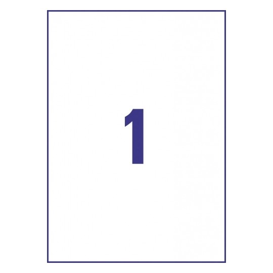 Avery L7784-25 Laser Crystal Clear A4 Labels 1 per Page 210x297 - 25 Sheets Avery L7784-25 Laser Crystal Clear A4 Labels 1 per Page 210x297 - 25 Sheets