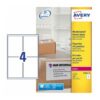Avery L7994-25 Laser Weatherproof Labels 4 per Page 99.1x139 White - 25 Sheets