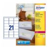 Avery LR7160-100 Laser Recycled A4 Labels 21 per Page 63.5x38.1 White - 100 Sheets