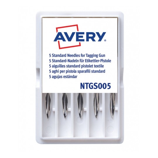 Avery NTGS005 Standard Needles For Avery Tagging Gun - Pack 5