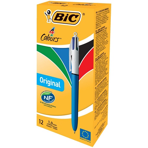 BIC 4-Colours Original Ball Pens 801867 - Pack 12
