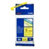 Brother TZE-621 P-Touch Black On Yellow Label Tape 9mm x 8m TZE621