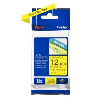 Brother TZE-631 P-Touch Black On Yellow Label Tape 12mm x 8m TZE631