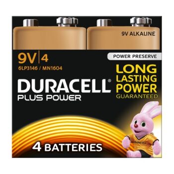 Duracell Plus 9V 4 Batteries 6LR61 MN1604