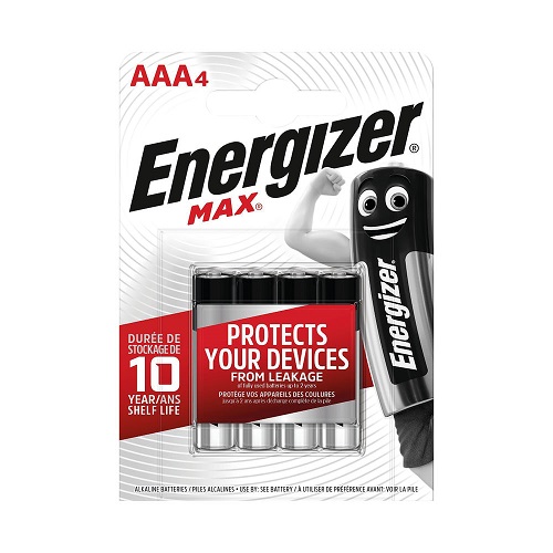 Energizer Max AAA Batteries E92 - Pack 4