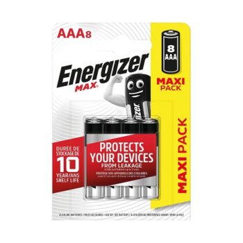 Energizer Max AAA Batteries E92 - Pack 8