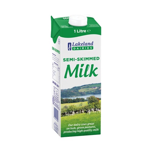 Lakeland Semi Skimmed UHT Milk 1 Litre - Pack 12 - Fusion Office UK