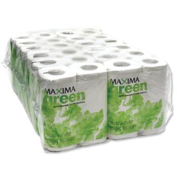 Maxima Green Toilet Rolls 200 Sheets White 1102004 - Pack 48