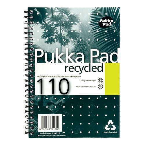 Pukka Pad Recycled A5 Notebook Wirebound RCA5/110 - Pack 3
