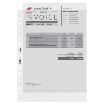 Rexel Essential Punched Pockets Open-Top A4 Clear 11040 - Pack 100