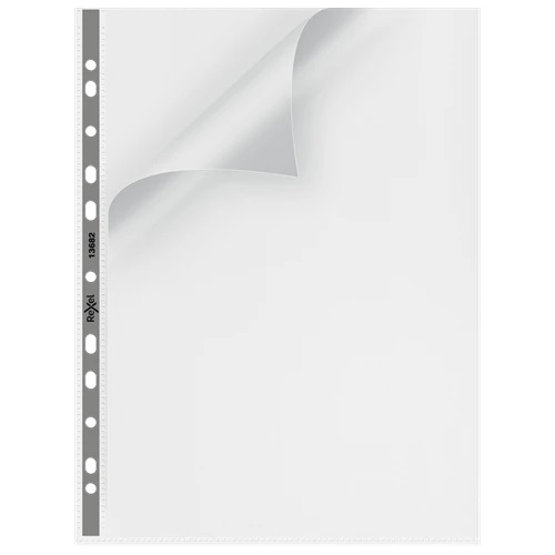 Rexel Punched Pockets Grey Spine Top&Side A4 Clear 13682 - Pack 25 Rexel Punched Pockets Grey Spine Top&Side A4 Clear 13682 - Pack 25