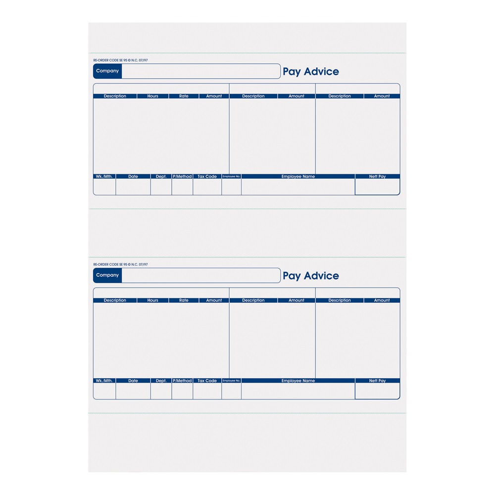Sage Compatible Pay Advice A4 1-Part SE95 (Pack 500)