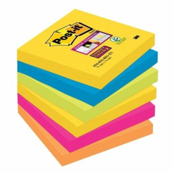 3M 654-6SS-RIO Post-It Super Sticky Rio Colour Notes 76x76 - Pack 6
