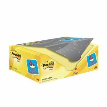 3M 655-CY-VP20 Post-It Canary Yellow Notes Value Pack 76x127 - 20