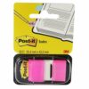 3M 680-21 Post-It Index Medium Flags Bright Pink 50 Flags - Pack 12
