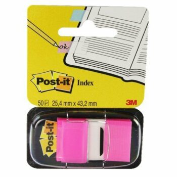 3M 680-21 Post-It Index Medium Flags Bright Pink 50 Flags - Pack 12